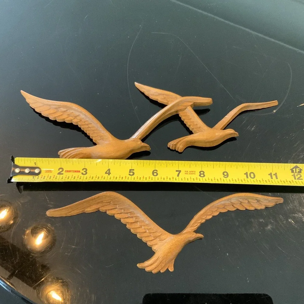 Homco Brown Flying Seagulls Wall Decor Set